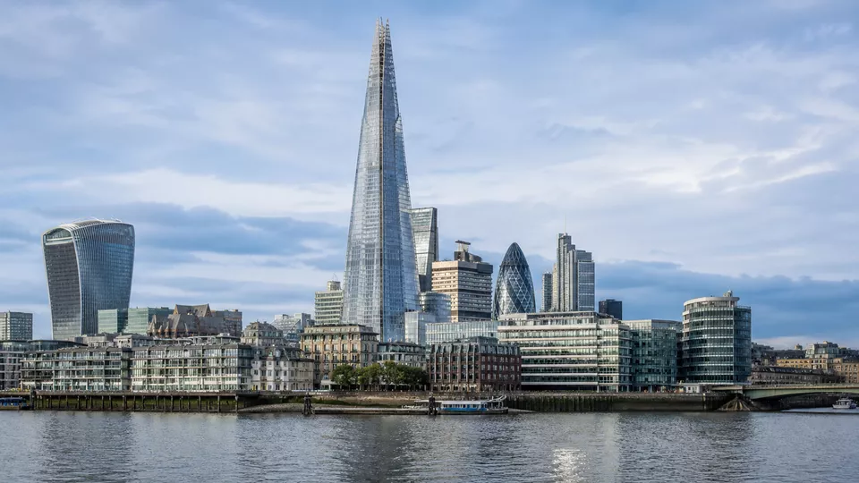Central London skyline viewed across the River Thames
